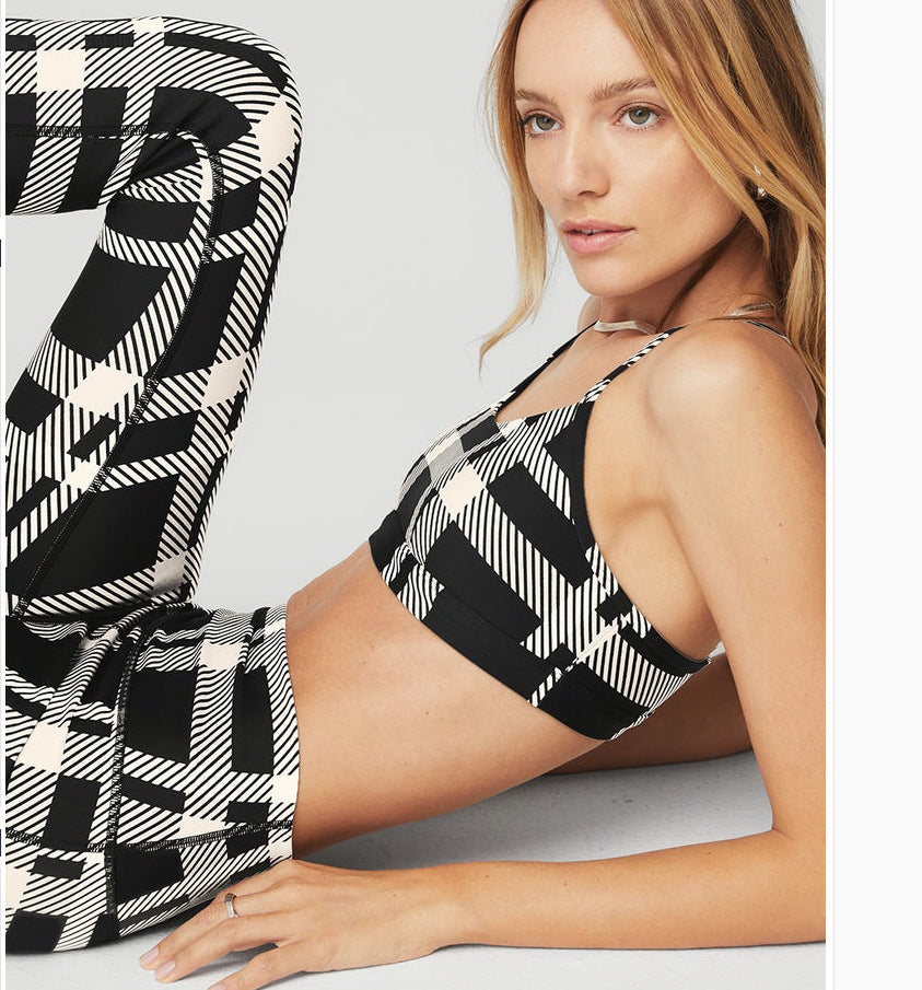 Airlift Magnified Checked Intrigue Bra & Leggings Set