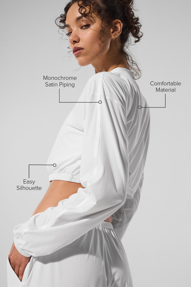 Cropped Breezy Full-Zip Cover Up