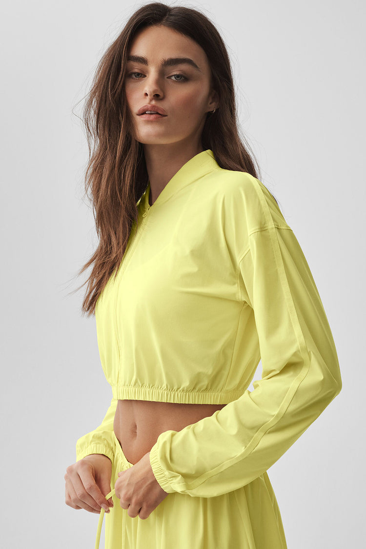 Cropped Breezy Full-Zip Cover Up