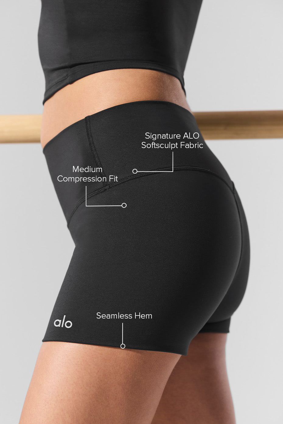 ALO Softsculpt Precision High-Waist Shorts 3"