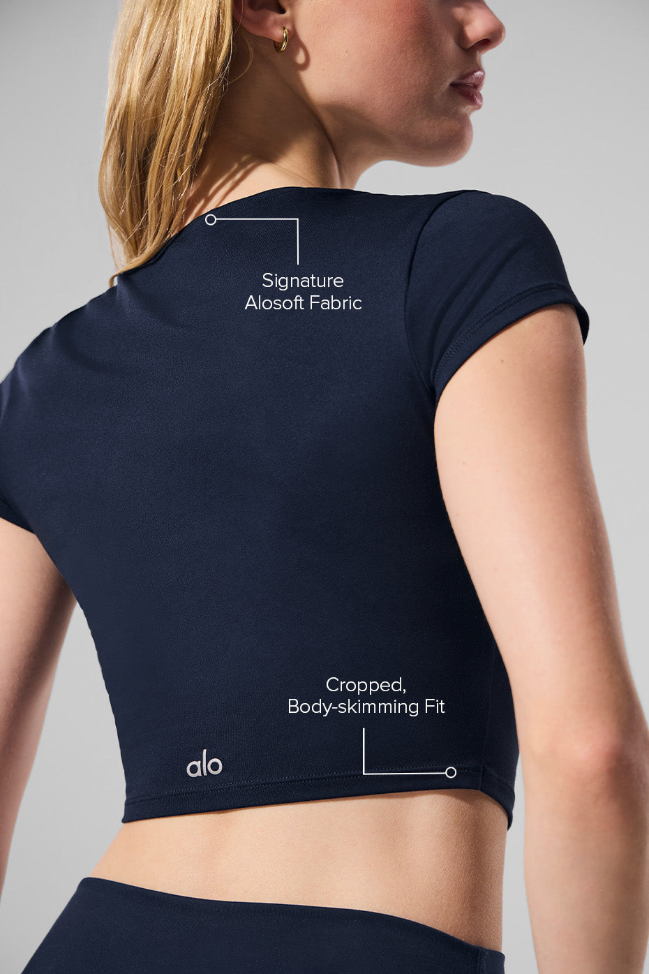 Alosoft Crop Finesse Short Sleeve T-Shirt "OUT OF STOCK"