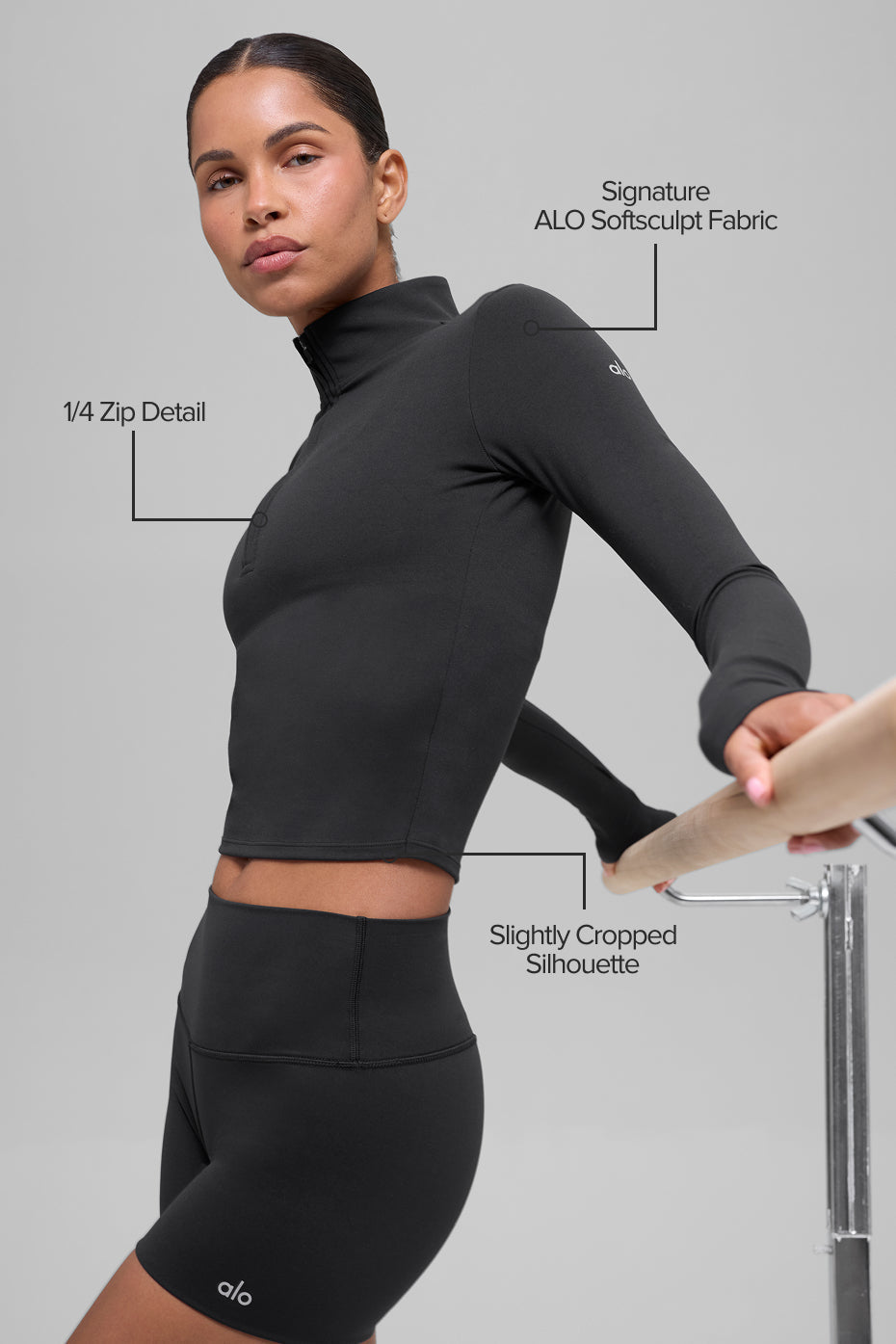 ALO Softsculpt Precision 1/4 Zip Long Sleeve Sweater "OUT OF STOCK"