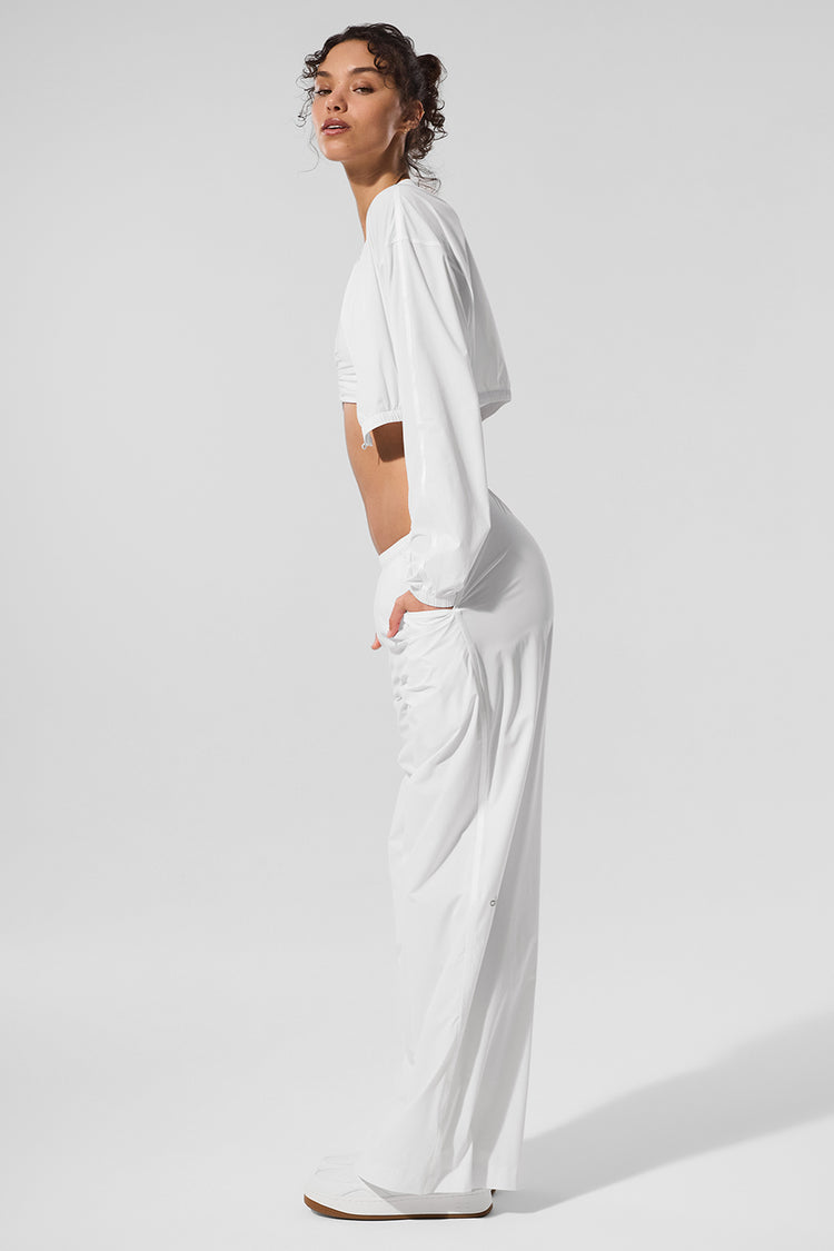 Cropped Breezy Full-Zip Cover Up